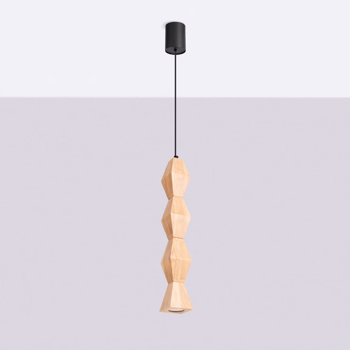 Lampada a sospensione KUBBE grande S 1xGU10 10W legno - faggio 200x8x8cm Sollux Lighting