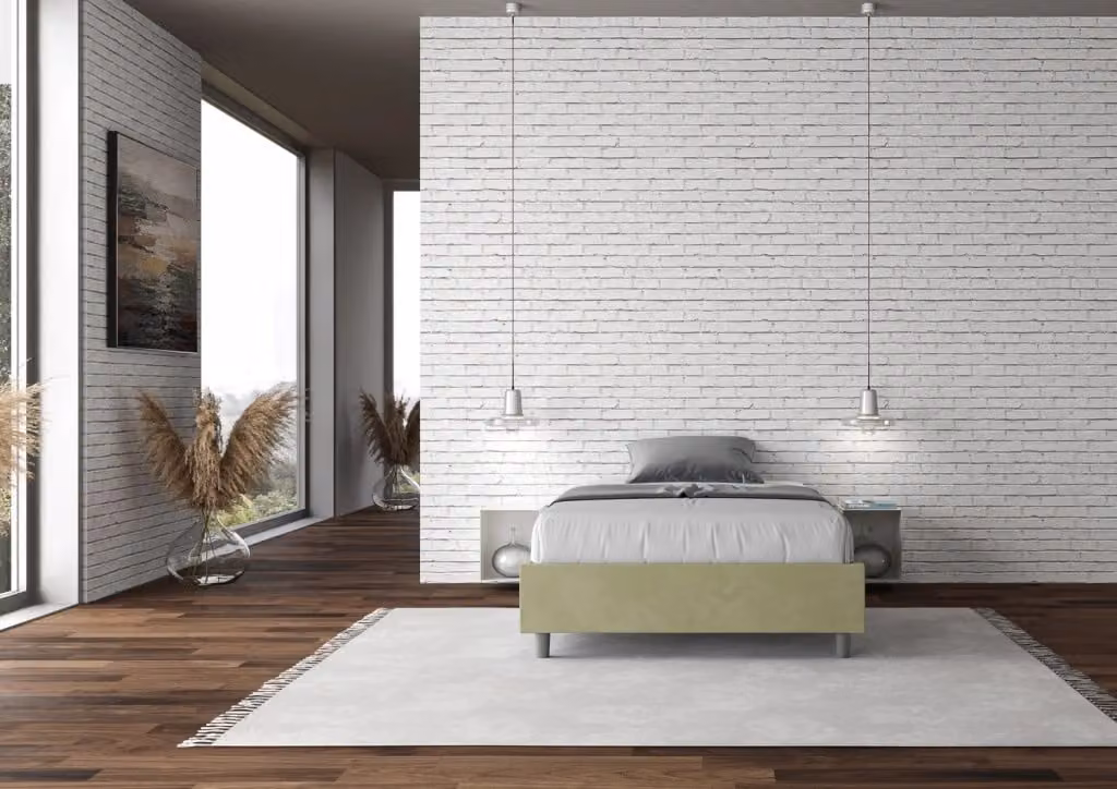 Letto Matrimoniale Francese con Contenitore e Rete Azelia GIORDANOSHOP Colore Verde L/P: 140 x 200 cm – 2