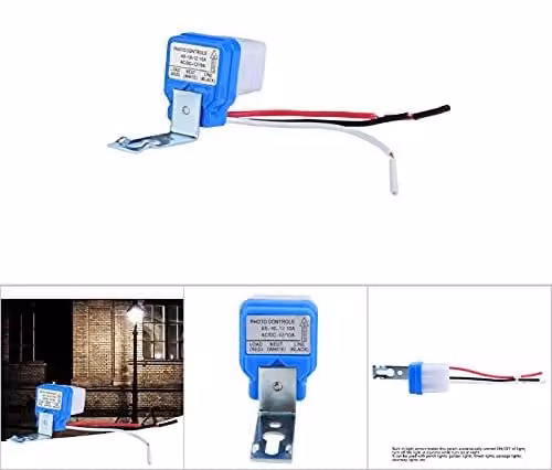 Interruttore regolabile per illuminazione stradale con sensore fotoelettrico - Accensione e spegnimento automatici - AC 12V/24V/110V 10A