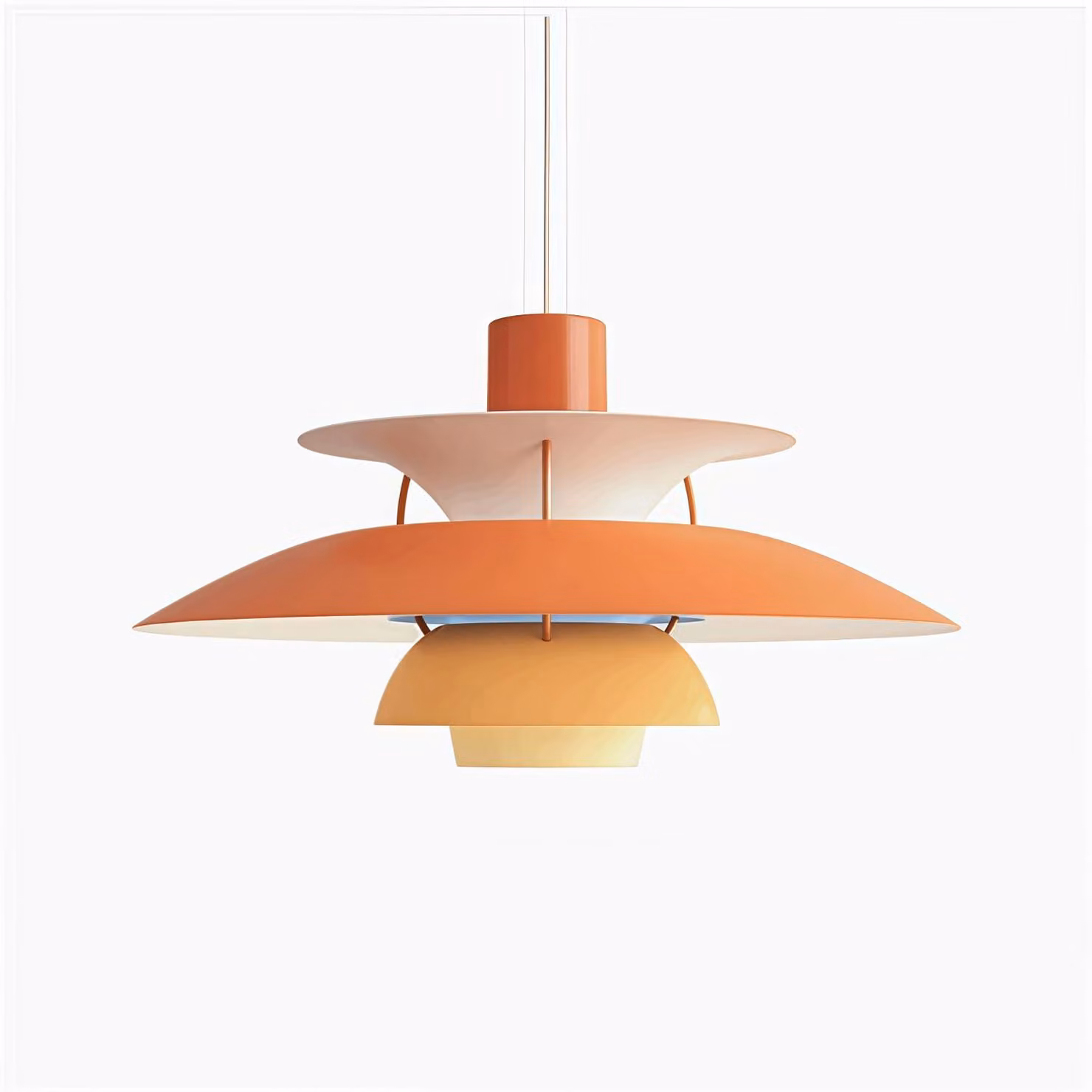 Lampada a sospensione arancione, 40 cm, regolabile, attacco E27, alluminio, design moderno
