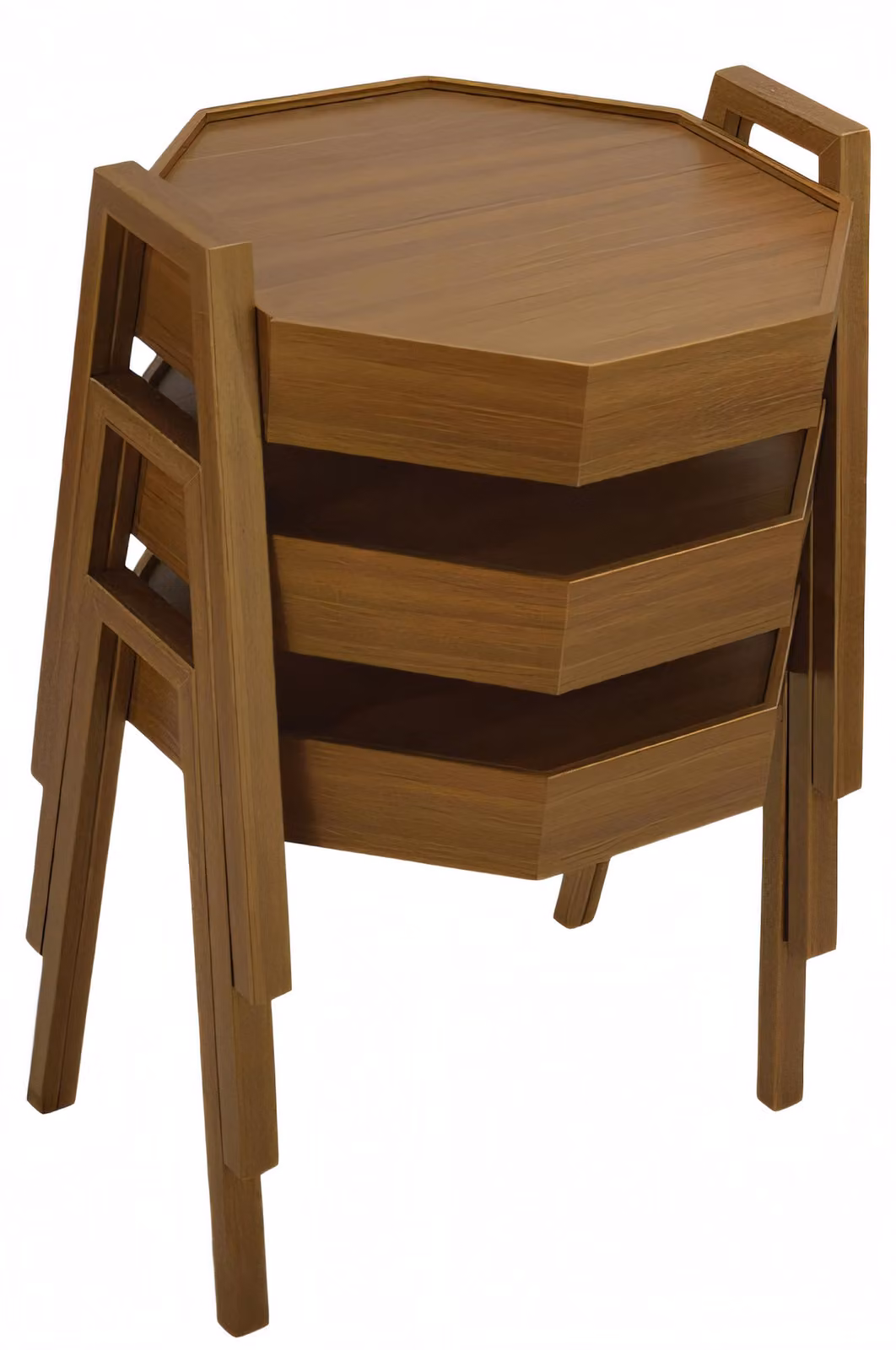 Elegantes Couchtisch-Set aus Holz in warmem Braunstil
