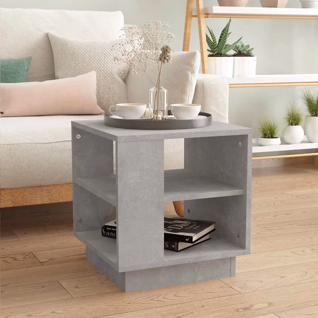 vidaXL Tavolino da salotto moderno in legno e composito, Grigio, L 40 x P 40 x H 43 cm