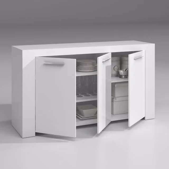 Credenza 3 Ante Cm. 144 x 42 x 80 Bianco