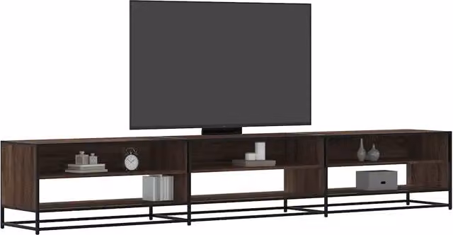 Mobile TV stile industrial vidaXL in legno e metallo colore marrone L: 270 cm, P: 40 cm, H: 46 cm