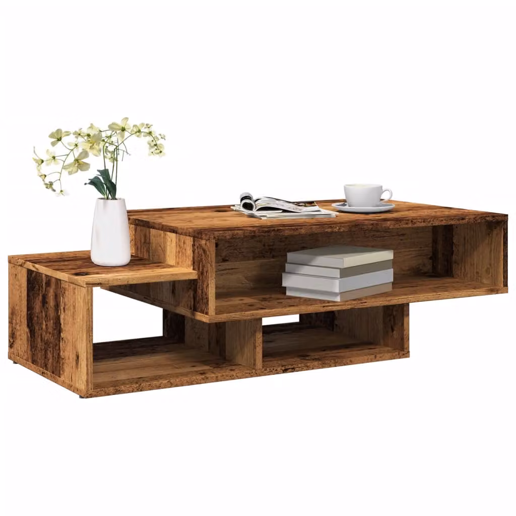 vidaXL Tavolino da Salotto in Legno Antico Marrone L: 105 cm, P: 55 cm, H: 32 cm