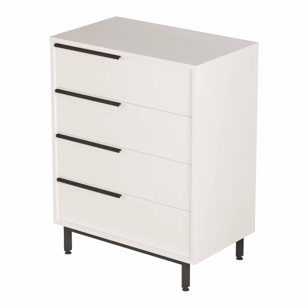 Cassettiera Vesanto con 4 Cassetti en.casa Bianco e Nero L: 44.5 cm, H: 75 cm, P: 95 cm – 2