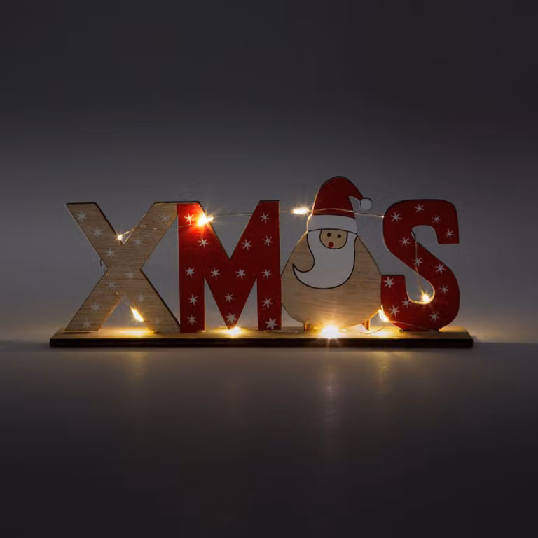 Decorazione natalizia LED per scaffale - Babbo Natale - 21 x 4 x 8,5 cm