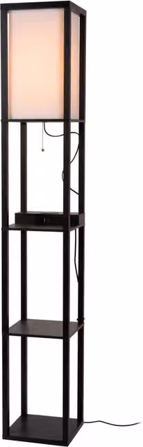Lampada da terra MENNO Lucide E27 nero crema USB