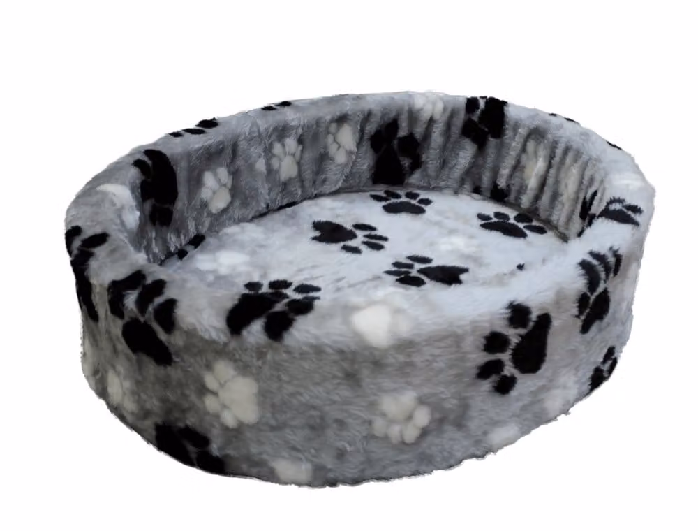 Letto in peluche Nobby "Paw" 80 cm grigio, 3 colori