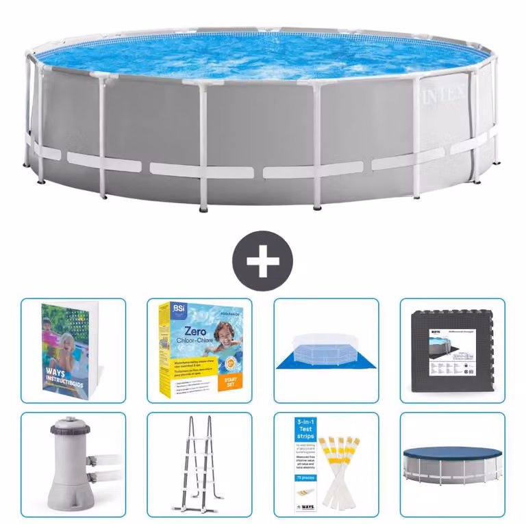 Struttura per piscina a forma di prisma - 457x122 cm - composta da 7 elementi - modello S607