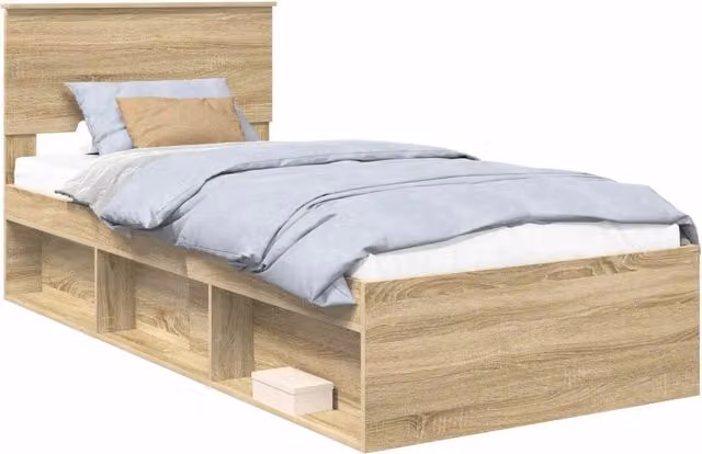 Letto singolo | Letto per adulti | Struttura del letto Rovere Sonoma 75 x 190 cm Legno multistrato