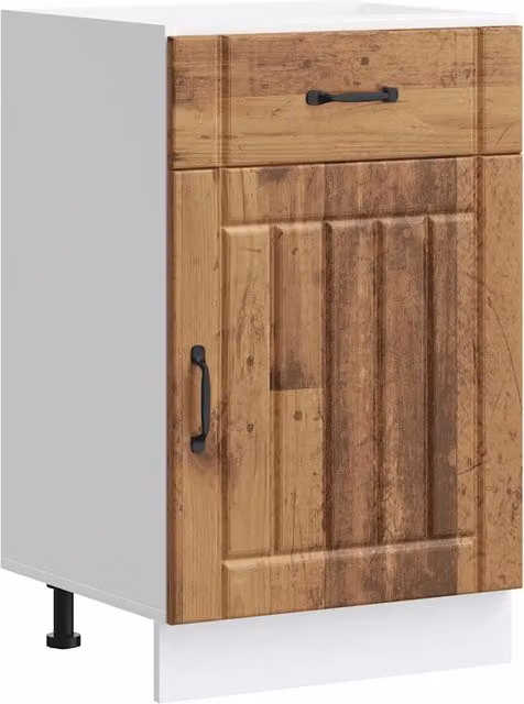 Mobile da cucina Lucca 50 x 46 x 81,5 cm grande spazio di archiviazione pratico stile vintage in legno multistrato legno vecchio 02_0050080