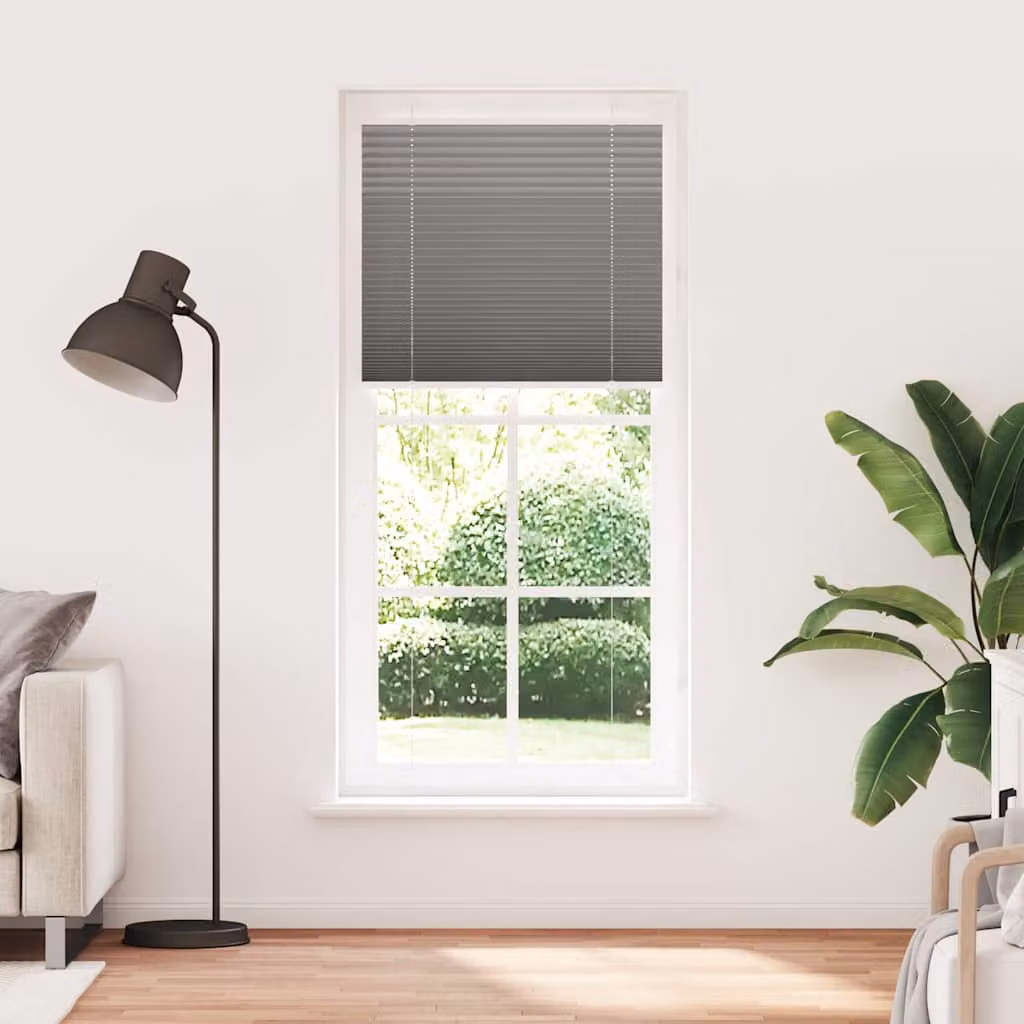 vidaXL Tenda Plissettata Antracite 85x200 cm Larghezza Tessuto 84,4 cm