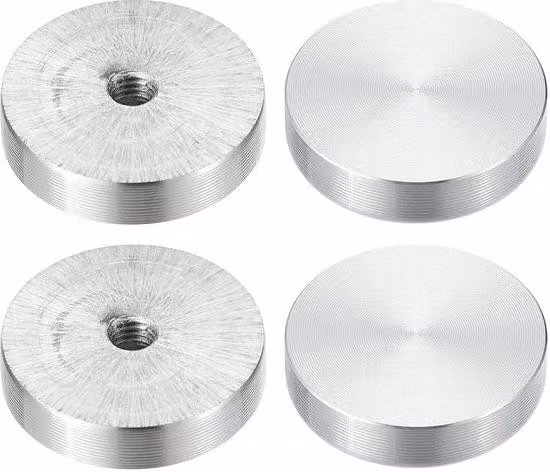 Disco in alluminio da 30 mm con filettatura M6, 4 pezzi, adattatore per vetro