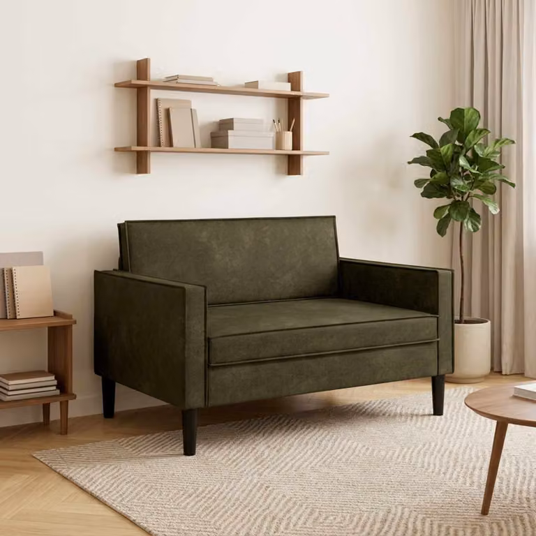 Poltrona lounge XXL vidaXL in pelle sintetica verde militare con braccioli