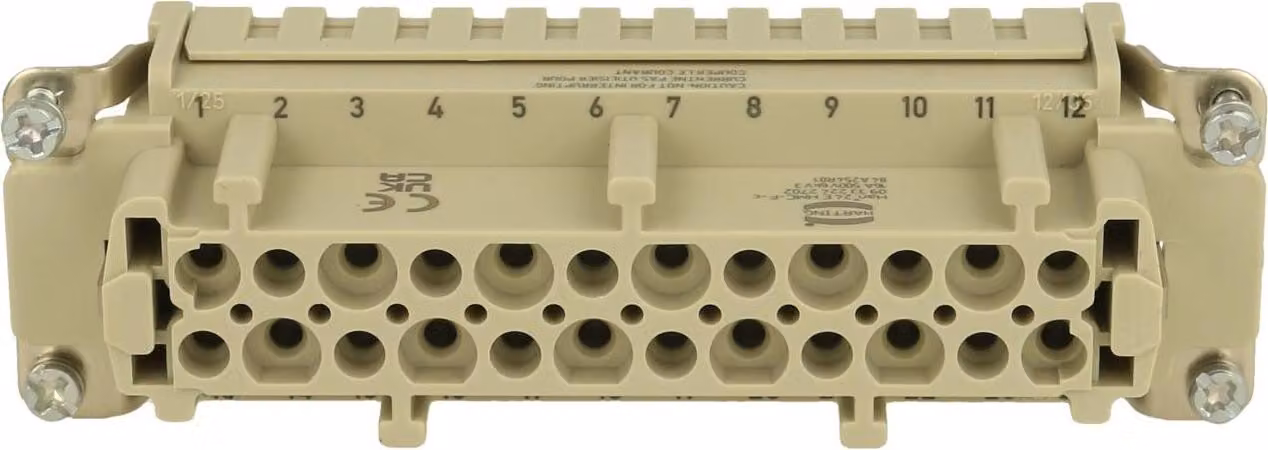 HARTING Han 24E HMC inserto femmina (F) connessione a crimpare, 24 poli+PE 500V, 16A - 1 pezzo