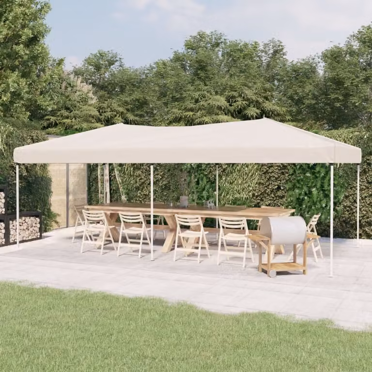 The Living Store Tenda per feste pieghevole Crema 3x6 m