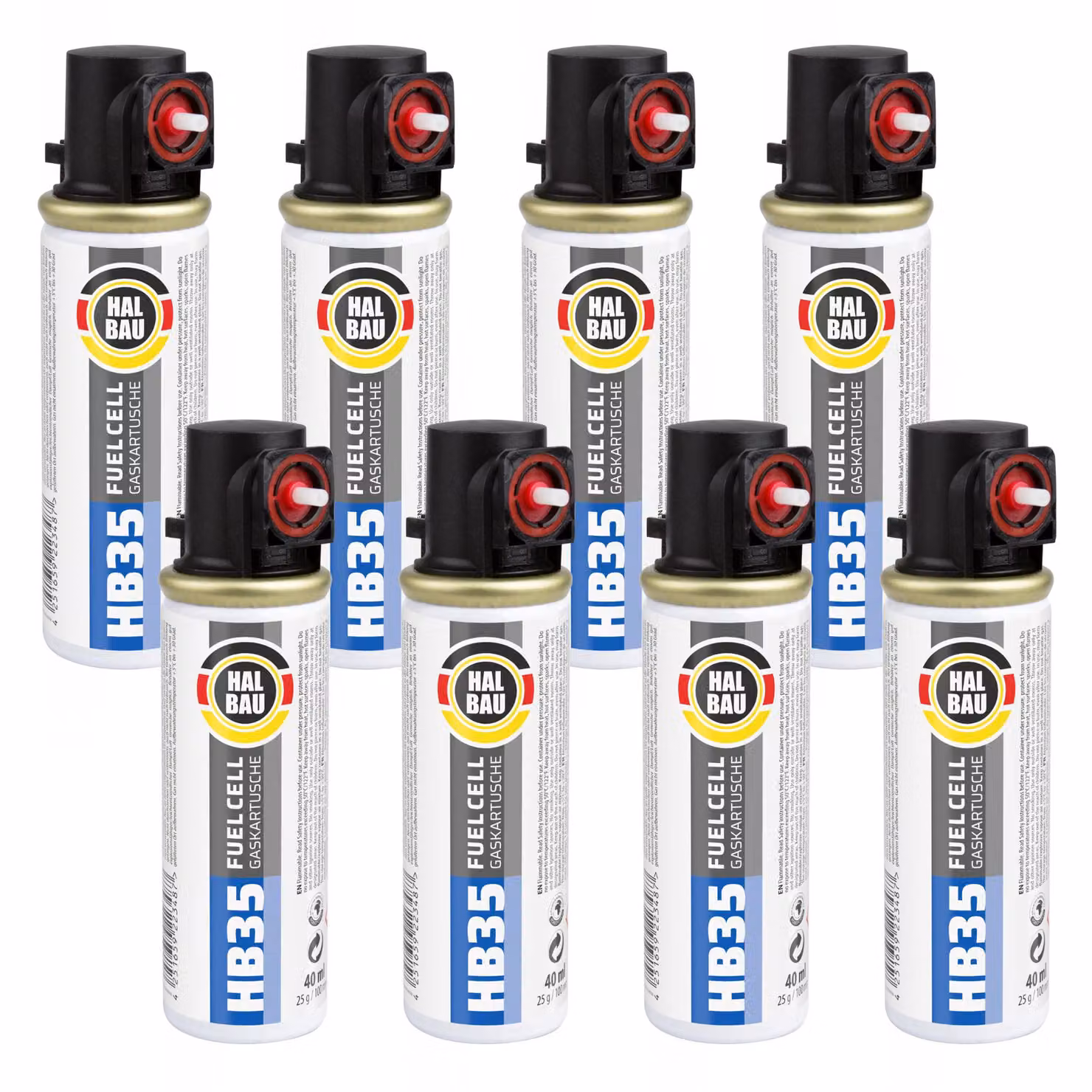 Cartuccia di ricambio HALBAU da 100 mm e 40 ml per chiodatrice, confezione da 8 cartucce HB35