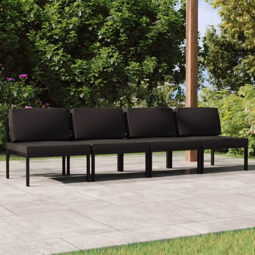 Maison Exclusive - Divano da Giardino a 4 Posti con Cuscini in Alluminio Antracite