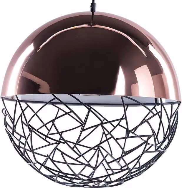 Lampada a Sospensione Globo 1 Luce Lampada in Rame Quadro Moderno
