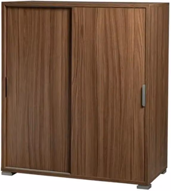 Base con 2 ante scorrevoli KIVIO in noce almendra L75 x P38 x H85 cm