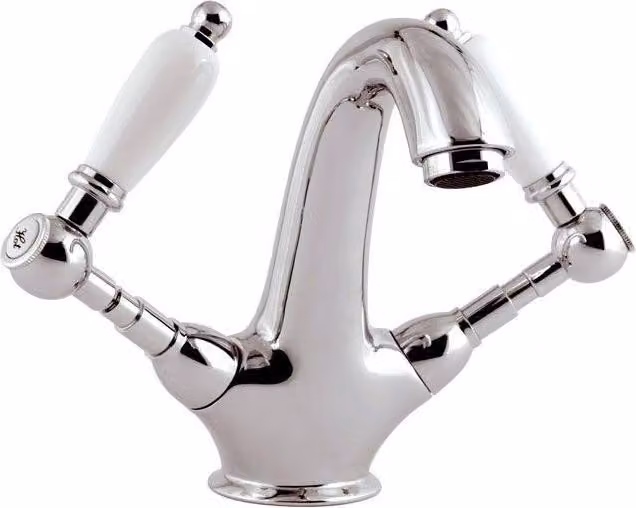 Miscelatore monoforo a due maniglie per lavabo RETRO, versione alta, cromato