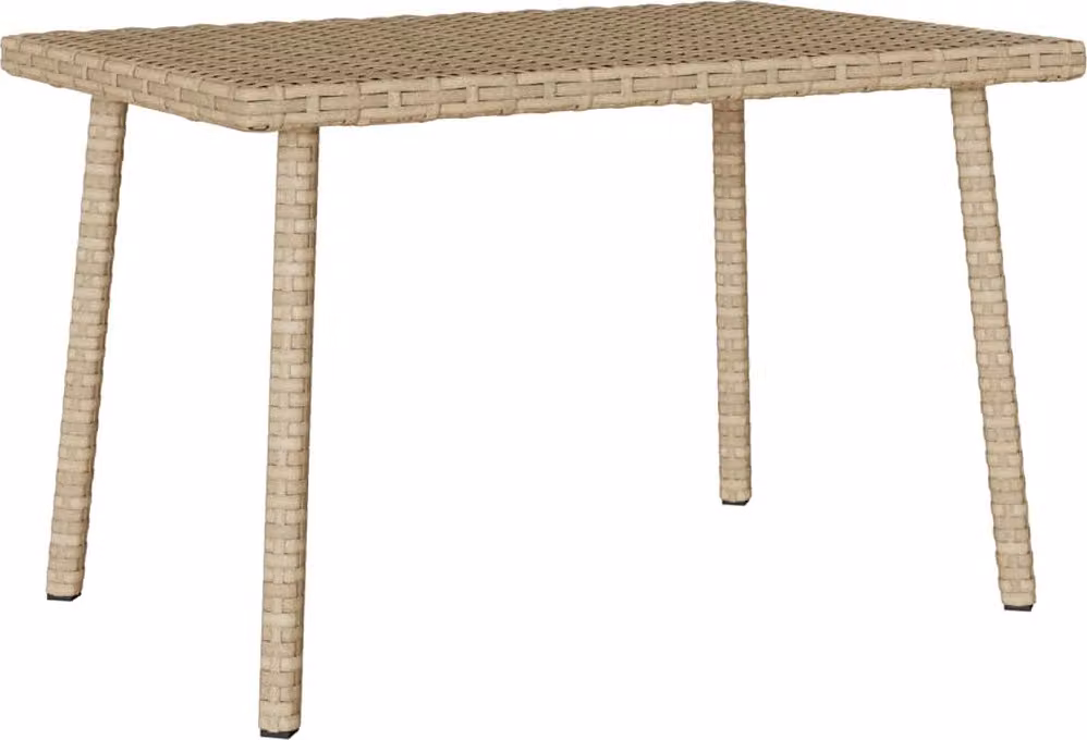 Tavolino da Giardino Rettangolare Beige 60x40x37 cm Polyrattan