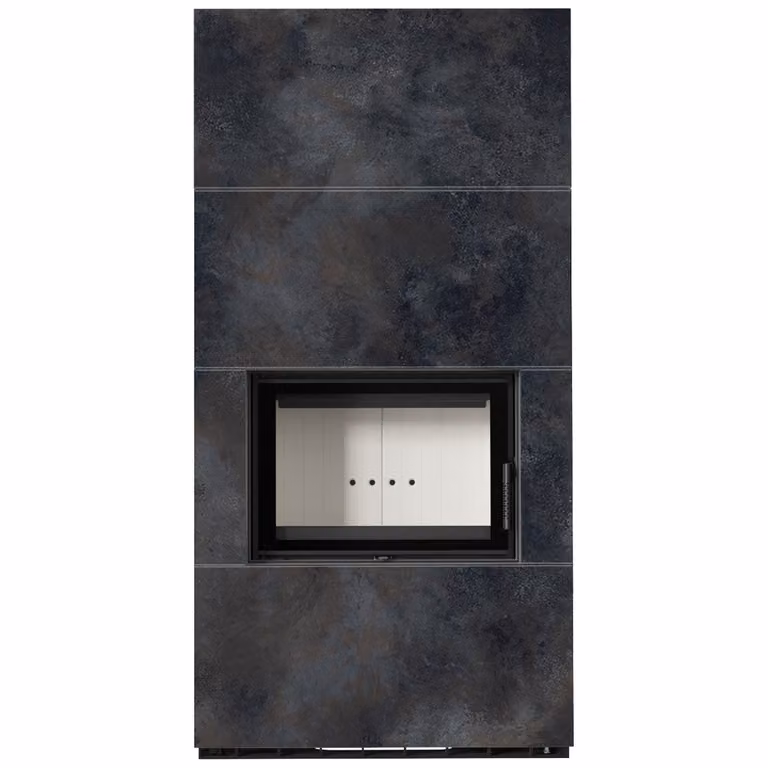 KRATKI FLOKI BOX 8 kW Ø 160 sinterizzato al quarzo OSSIDO NERO kit camino