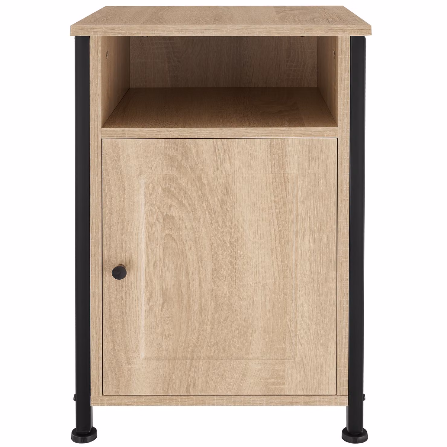 Comodino Blackburn TecTake in stile industriale con finitura rovere e dettagli neri, L/P/H: 40 x 42 x 60,5 cm – 3