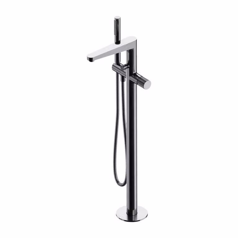 ECOLAM rubinetto da terra indipendente Rubinetto da vasca in piedi con doccetta CONTOUR cromato argento