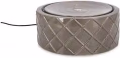 Fontana da tavolo in ceramica moderna Calypso colore tortora con LED H: 33 cm, L: 14,5 cm
