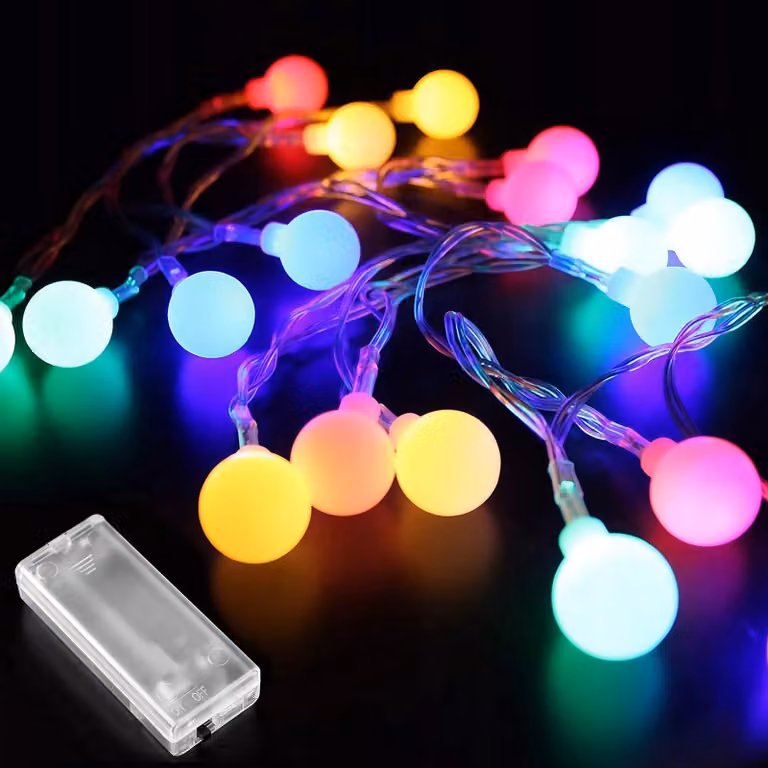 Catena luminosa con 20 LED, lunghezza 3 metri, multicolore, per uso esterno
