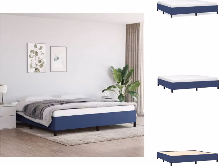 vidaXL Struttura letto blu 200x200 cm in tessuto - Letti e strutture letto
