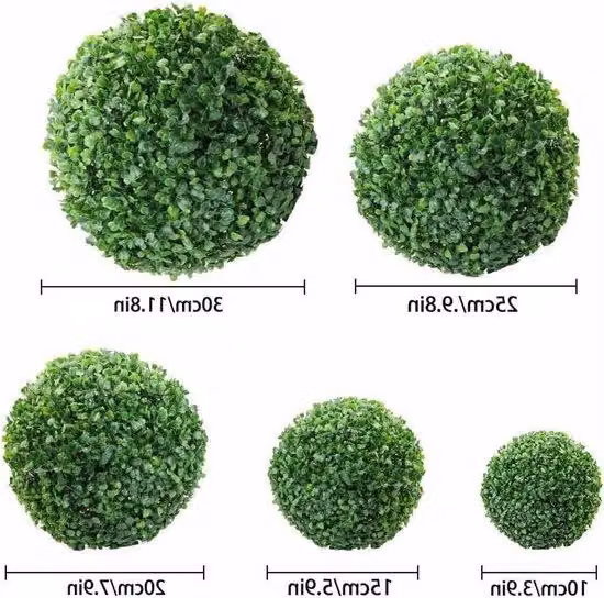 Set di 2 sfere topiarie in plastica per il giardino e le decorazioni per le feste