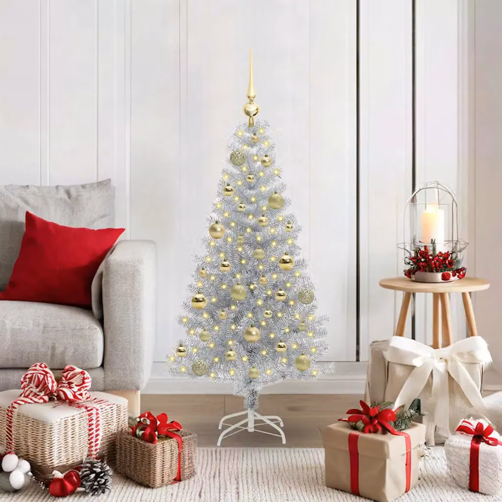 vidaXL Albero di Natale Argento 120 cm PET