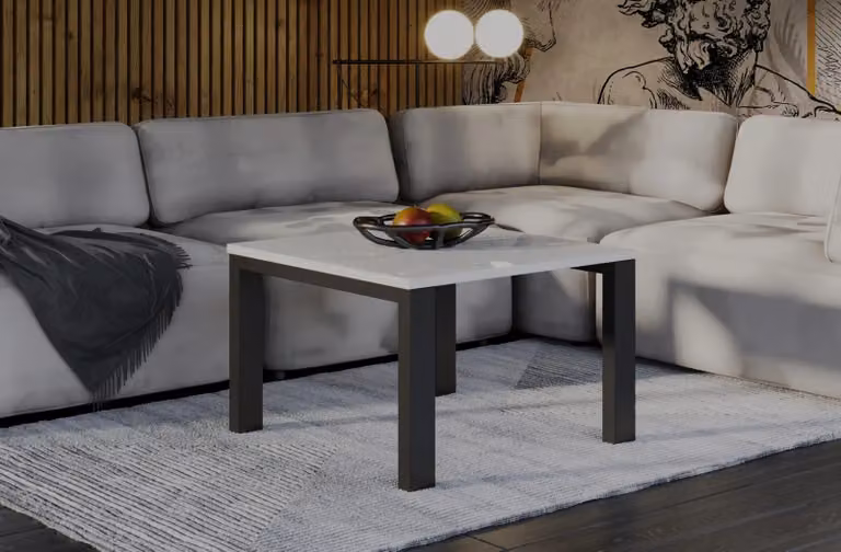 Endo-Möbel tavolino Garold 80x80x55 cm tavolino da salotto tavolino (bianco lucido)