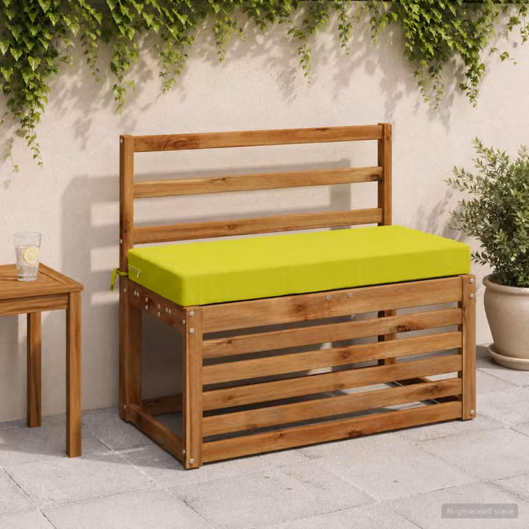 Set di 2 cuscini per panchina vidaXL SOEST in poliestere, disponibili in verde o giallo, con rivestimento rimovibile e resistente ai raggi UV