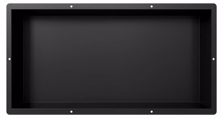 Nicchia a parete in acciaio inossidabile, senza bordi, dimensioni 60x30x10 cm, colore nero