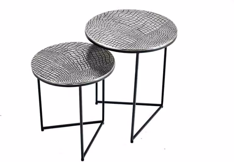 Tavolino da 40 cm, argento, design moderno, per il soggiorno. ACQUISTA ORA
