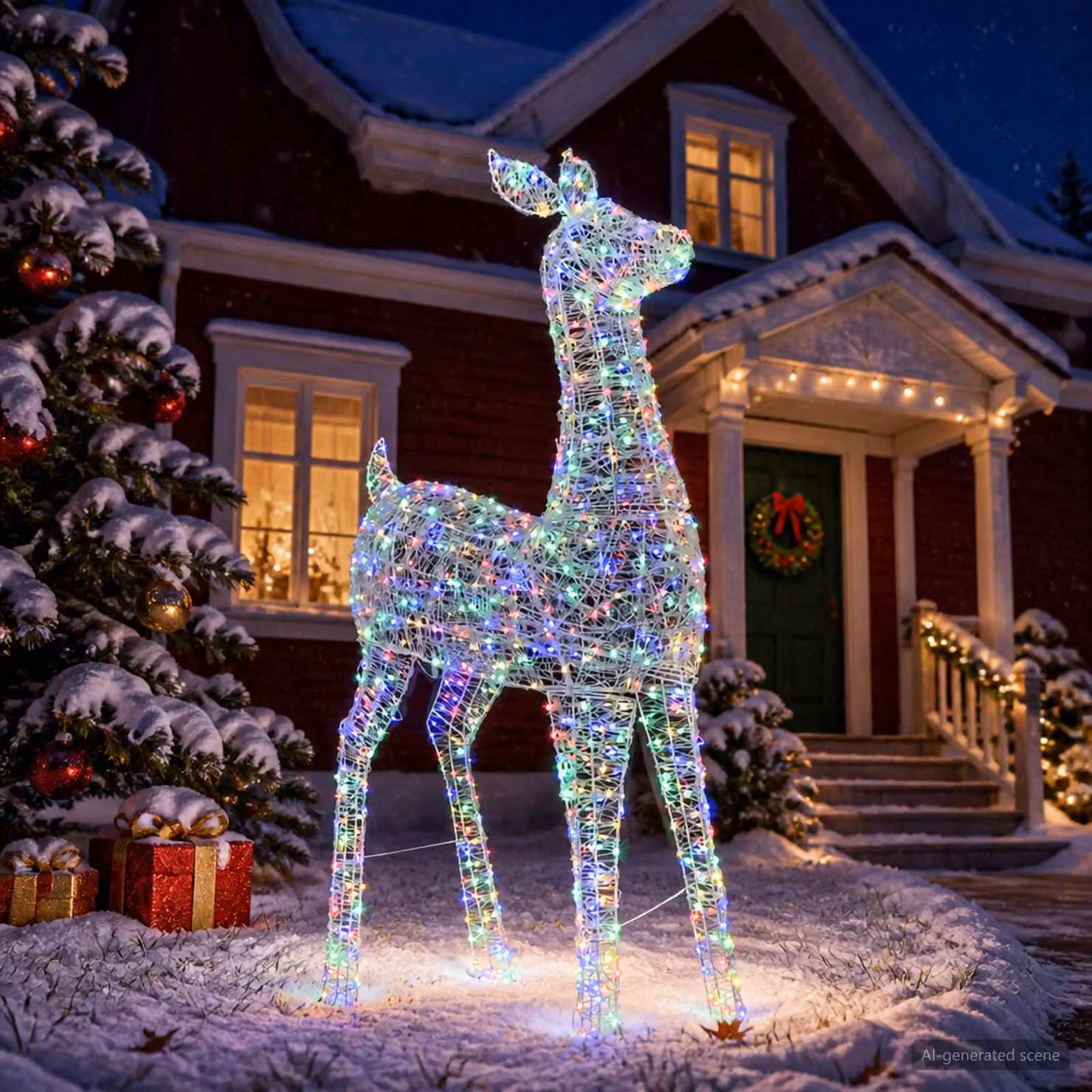 vidaXL Renna di Natale luminosa a LED LOVIISA 900 LED Multicolore