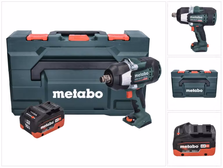 Metabo SSW 18 LTX 1750 BL avvitatore a impulsi a batteria 18 V 1750 Nm 3/4" brushless + 1x batteria ricaricabile 10,0 Ah + metaBOX - senza caricatore