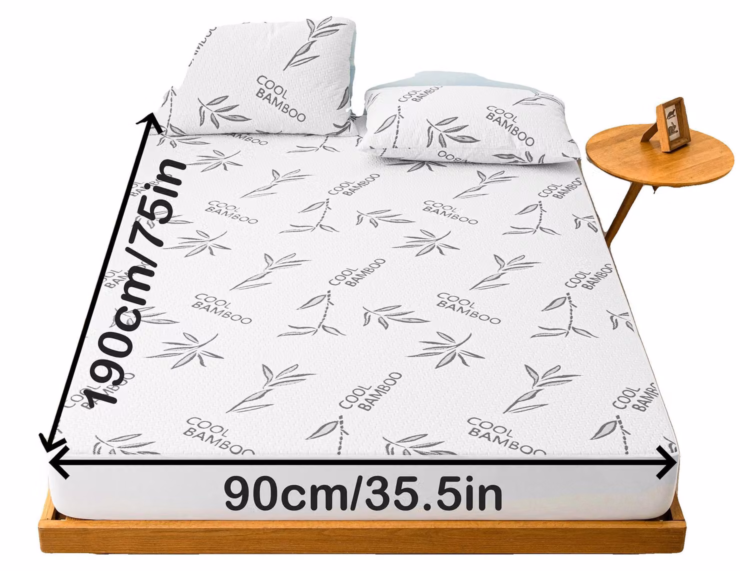 Sottostrato per materasso, impermeabile, traspirante, grigio chiaro, dimensioni 180x200x36 cm