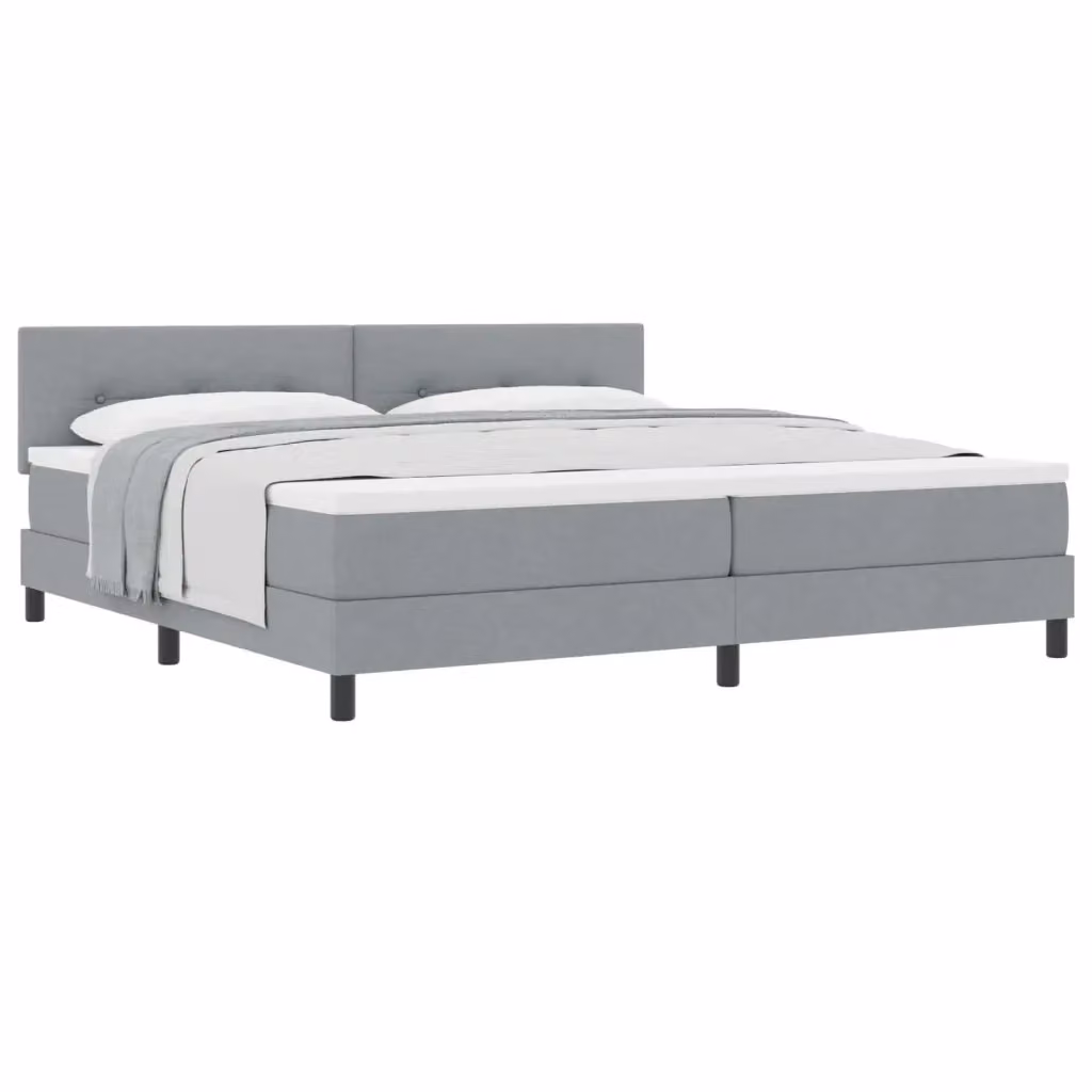 Letto matrimoniale ibrido con testiera vidaXL in tessuto grigio L: 200 cm, P: 200 cm, H: 280 cm – 2