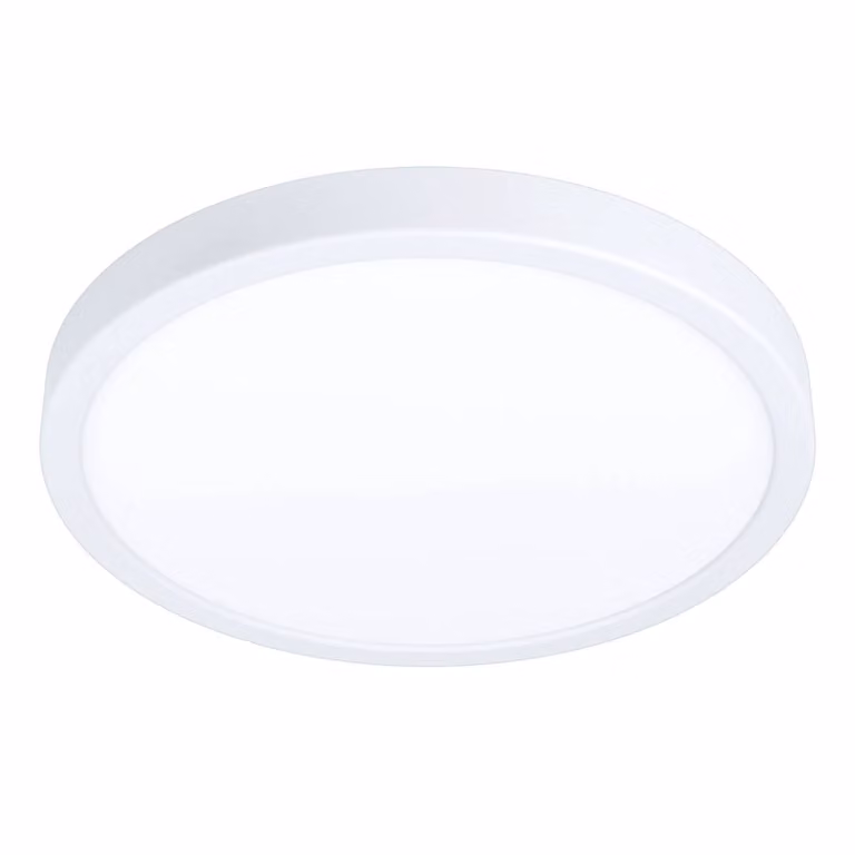 EGLO Plafoniera LED Fueva 5, Ø 28,5 cm, plafoniera dimmerabile, plafoniera in acciaio e superficie luminosa in plastica di colore bianco, lampada LED, bianco caldo
