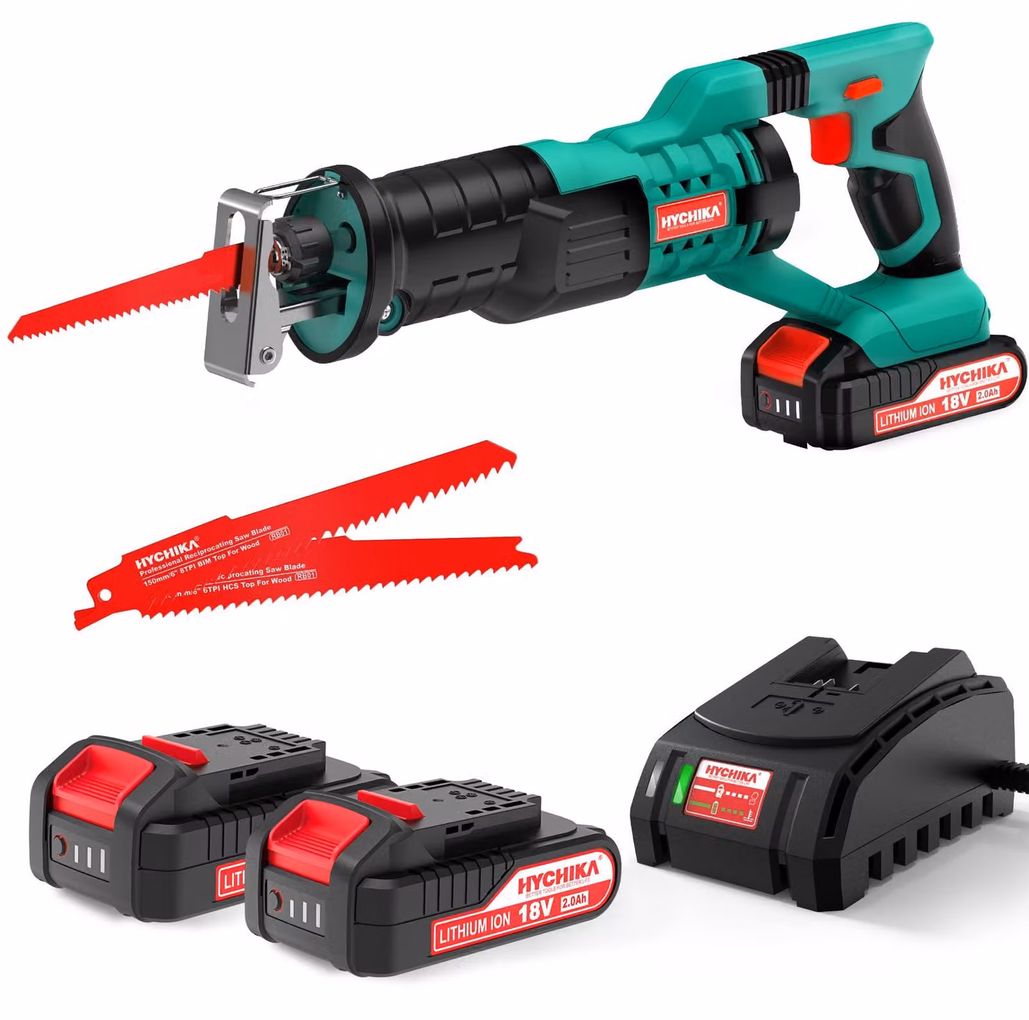 Sega reciproca a batteria - 18 V, 2 batterie da 2,0 Ah - Potenza: 750 W - Lama Acciaio al carbonio