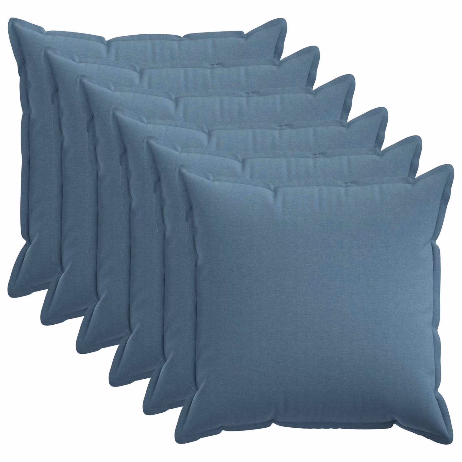 Set di 6 federe vidaXL HOUTEN blu jeans, forma quadrata, 70 x 70 cm