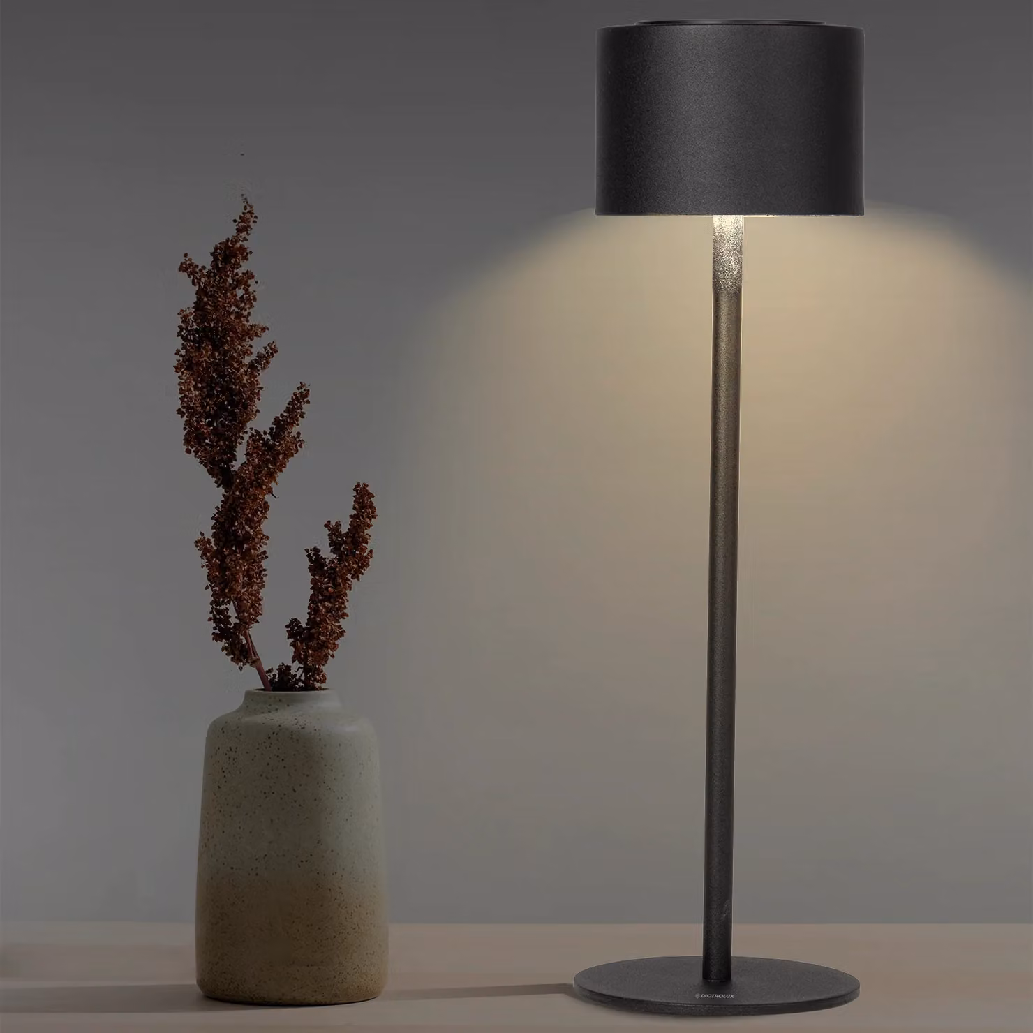 DICTROLUX Lampada LED Nausica Black Dimmerabile con Touch Control, H 37 cm, Diametro: 10,5 cm – 3