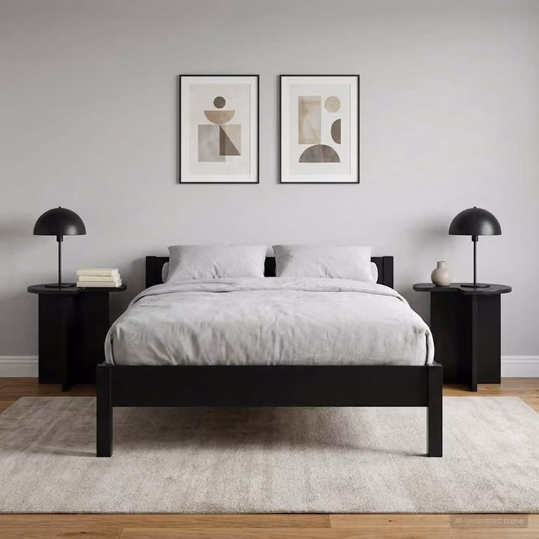 Set di 2 tavoli laterali rotondi vidaXL in legno ingegnerizzato nero opaco Ø 39 cm x H 38 cm