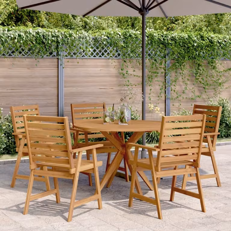 Maison Exclusive - Set da pranzo da giardino in legno massello di acacia, 6 pezzi