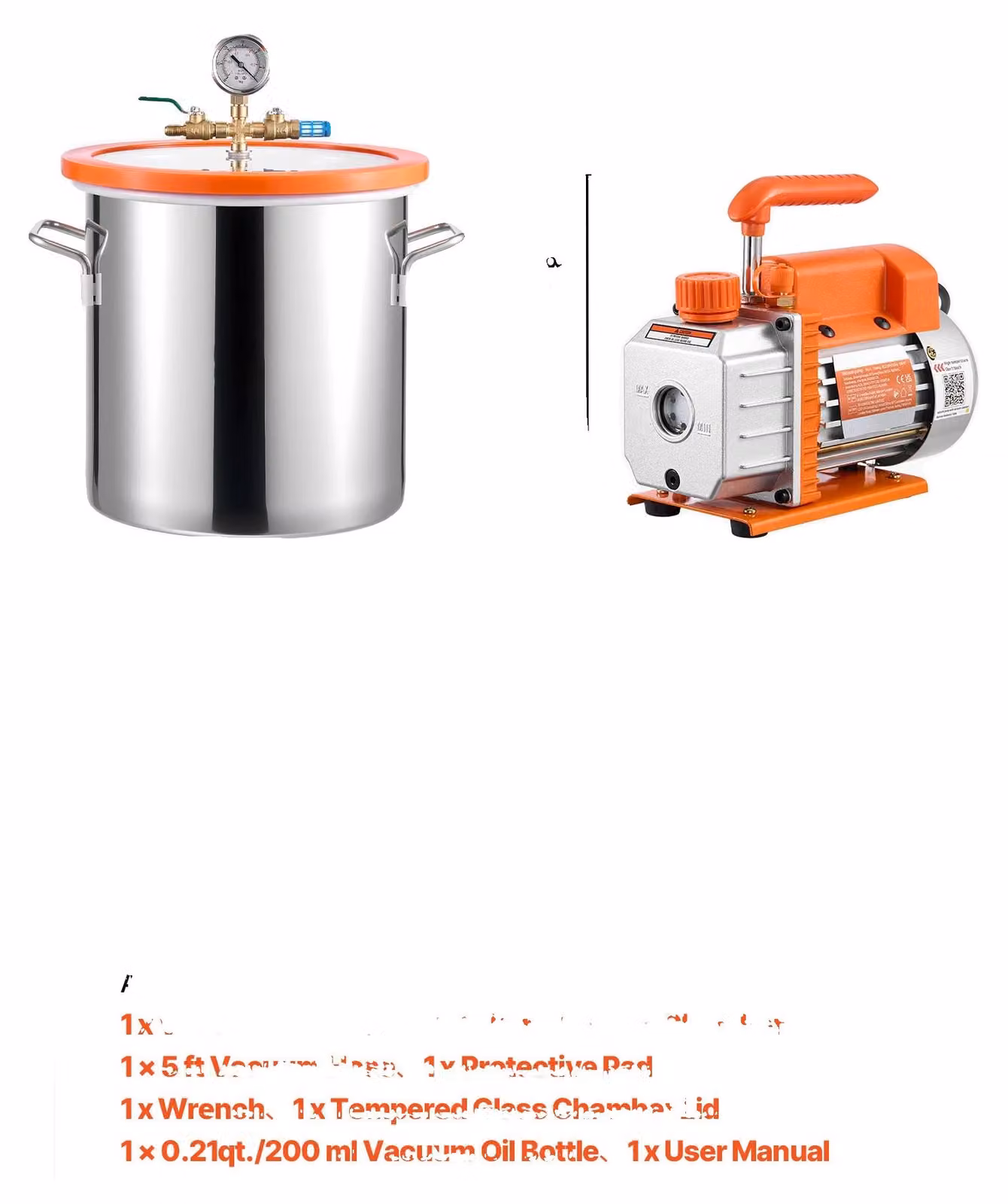 Pompa a vuoto, degassaggio efficiente, struttura resistente, 5 galloni
